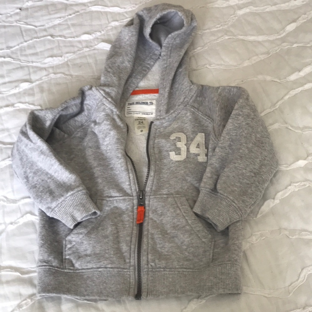 Carter’s grey zip up sweater